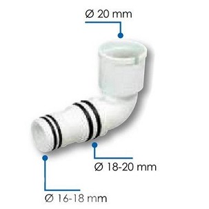 PVC gégecső 90F átalakító 20-18-16