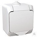 CEDAR PLUS 2P+F csatlakozóaljzat, biztonsági zsaluval, csapófedéllel, IP44, fehér