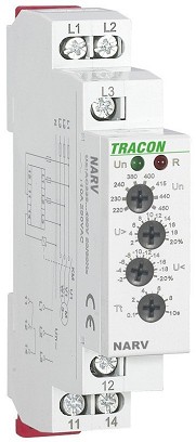 Feszültségfigyelő relé 3 fázisra AC 220~460V - Tracon