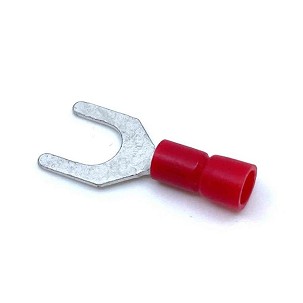 Tracon Szigetelt villás saru, ónozott elektrolitréz, piros 1,5mm 59081