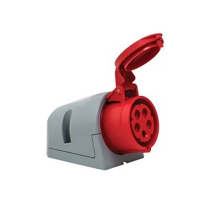 CEE falra szerelt aljzat (szöges) 16A-6h 230/400V IP44 Csavarkapcsolat 
